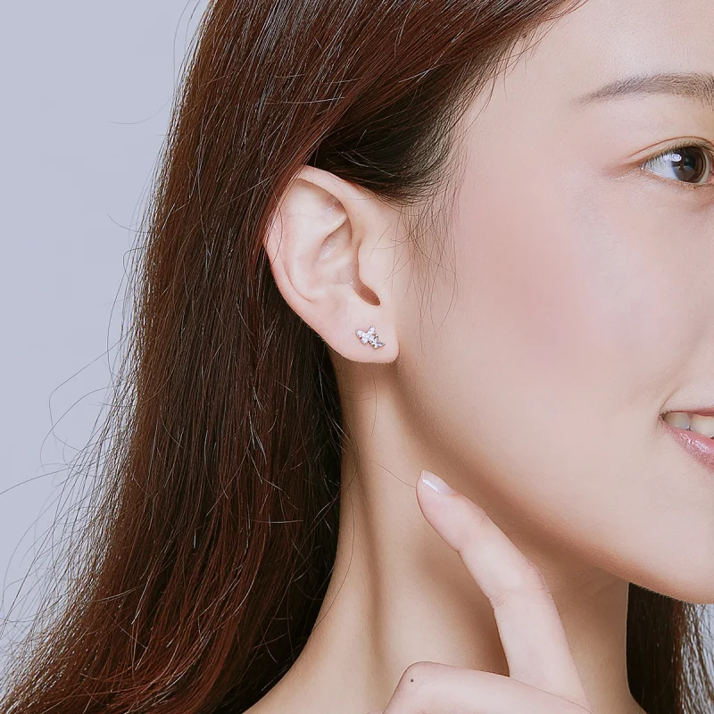 (imagem para) Brincos Petit Borboleta estilo Pandora - BSE236 - Visualizar 6