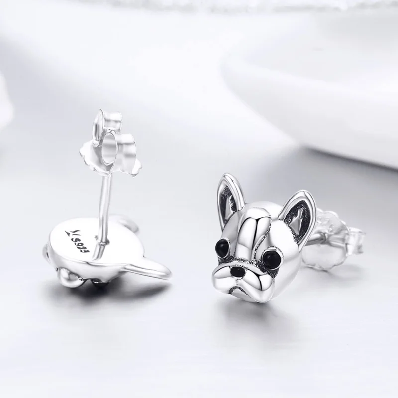 (imagem para) Brincos Petit Bulldog Fofo estilo Pandora - SCE283 - Visualizar 7