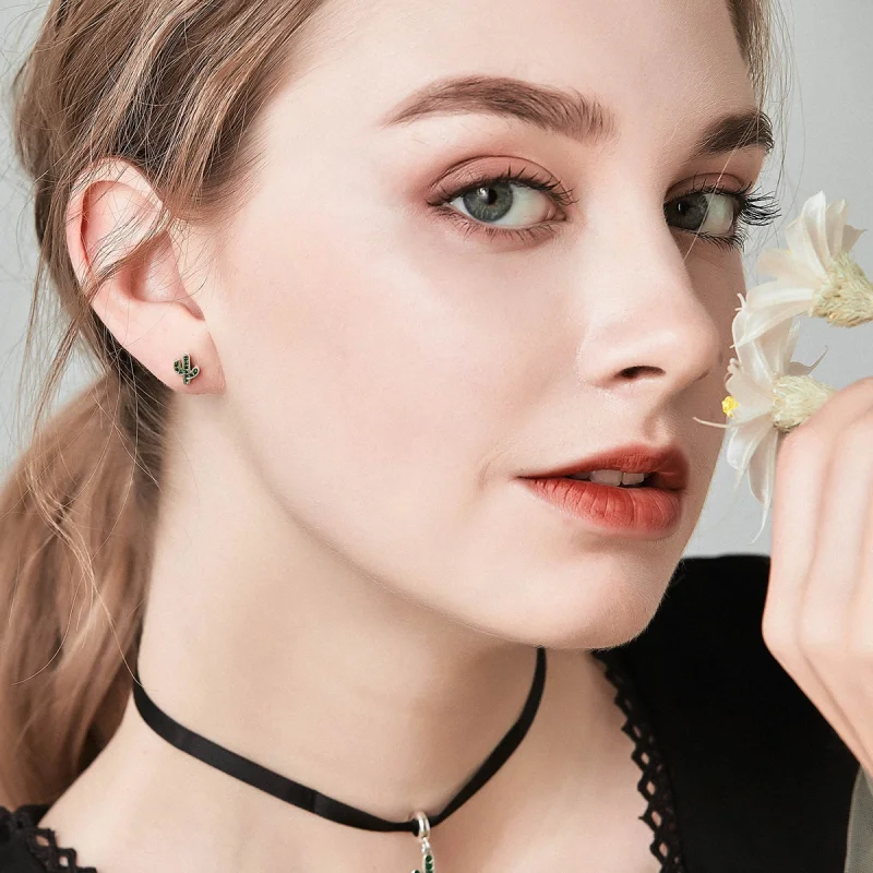 (imagem para) Brincos Petit Cacto Fresco estilo Pandora - SCE097 - Visualizar 8