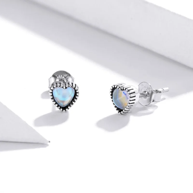 (imagem para) Brincos Petit Coração Elevado estilo Pandora - SCE929 - Visualizar 3