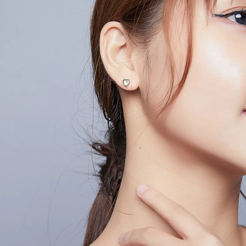 (imagem para) Brincos Petit Coração Elevado estilo Pandora - SCE929 - Visualizar 5