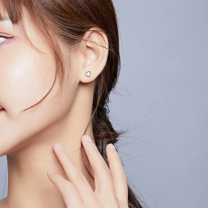 (imagem para) Brincos Petit Coração Elevado estilo Pandora - SCE929 - Visualizar 6