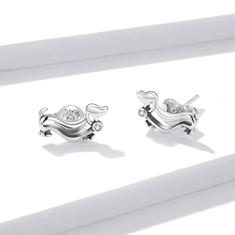 (imagem para) Brincos Petit Dachshund estilo Pandora - SCE952 - Visualizar 4