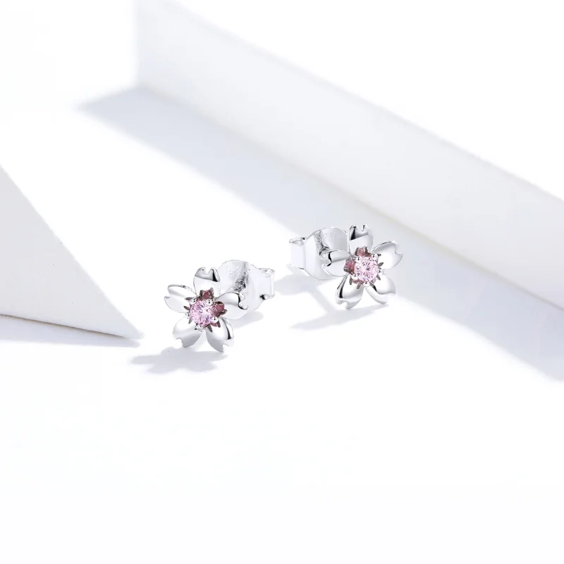 (imagem para) Brincos Petit Daisy Flower Stud estilo Pandora - SCE784 - Visualizar 2