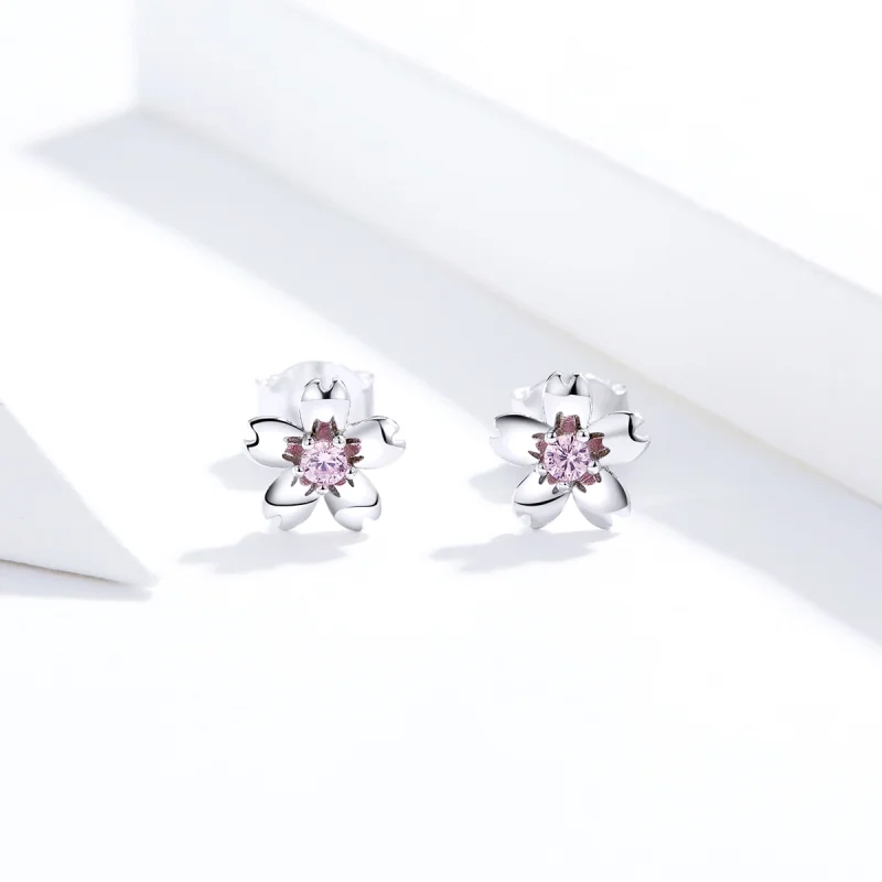 (imagem para) Brincos Petit Daisy Flower Stud estilo Pandora - SCE784 - Visualizar 4