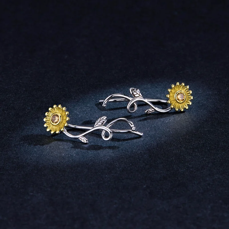 (imagem para) Brincos Petit Dois tons Margarida Fresca estilo Pandora - BSE394 - Visualizar 5