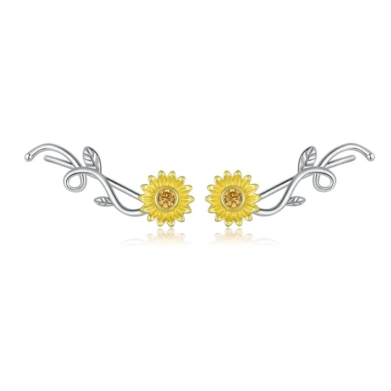 (imagem para) Brincos Petit Dois tons Margarida Fresca estilo Pandora - BSE394