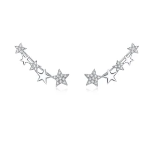 (imagem para) Brincos Petit Ear Crawler Stars estilo Pandora - BSE351