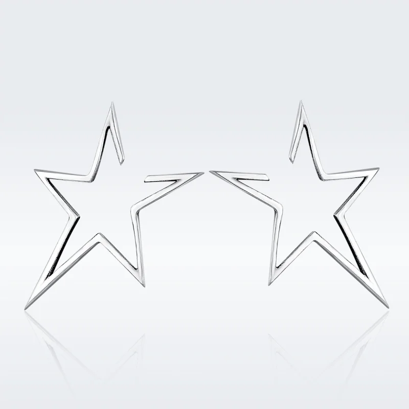 (imagem para) Brincos Petit Estrela moderna estilo Pandora - SCE107 - Visualizar 4
