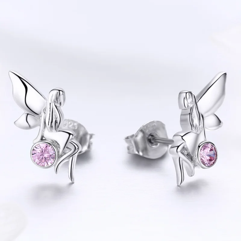(imagem para) Brincos Petit Fada da flor estilo Pandora - SCE395 - Visualizar 3