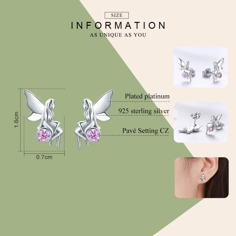 (imagem para) Brincos Petit Fada da flor estilo Pandora - SCE395 - Visualizar 5