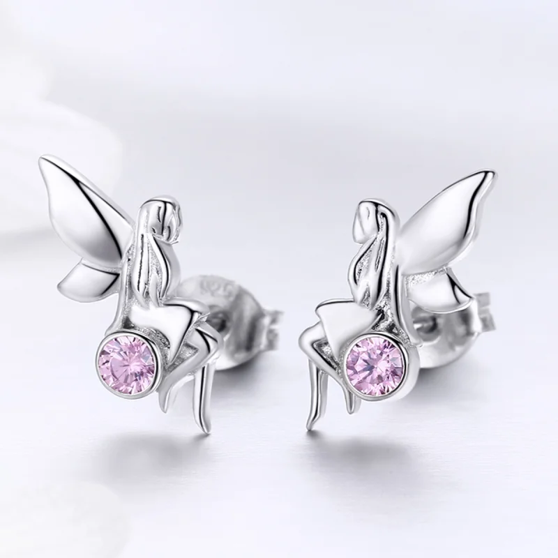 (imagem para) Brincos Petit Fada da flor estilo Pandora - SCE395 - Visualizar 6