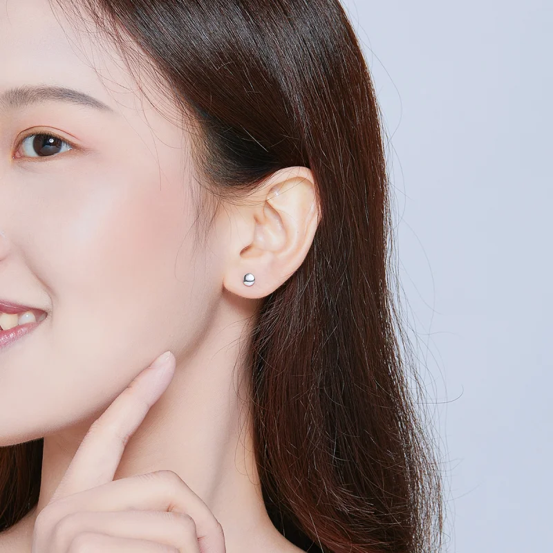 (imagem para) Brincos Petit Feijão Simples estilo Pandora - SCE705-A - Visualizar 6