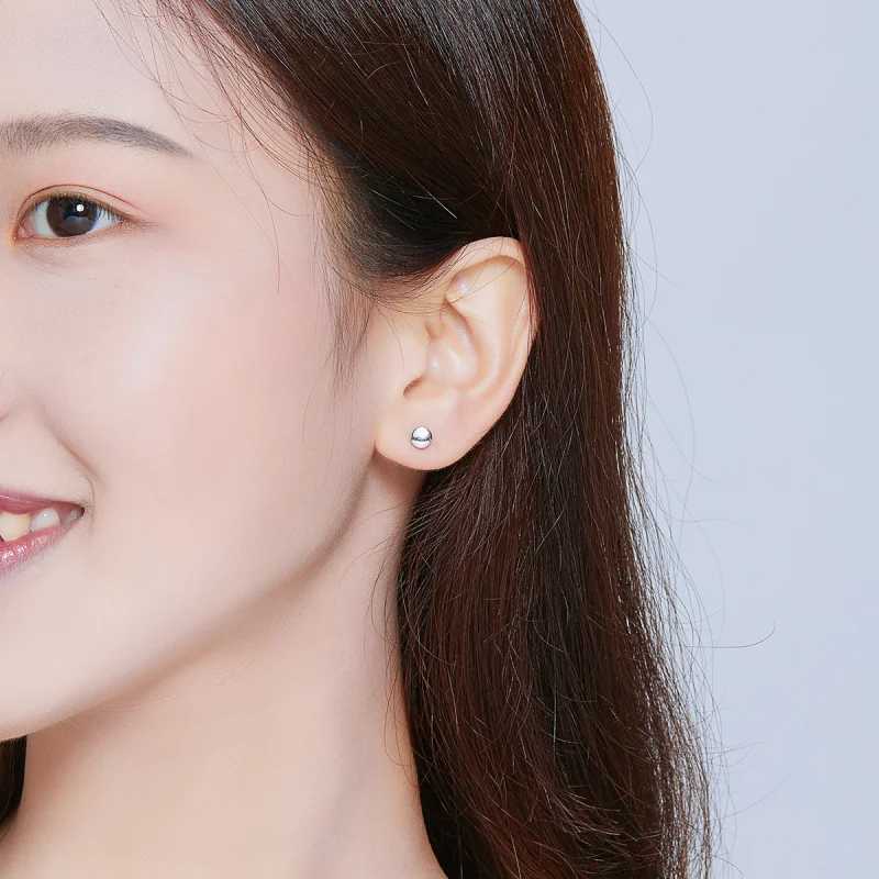 (imagem para) Brincos Petit Feijão Simples estilo Pandora - SCE705-A - Visualizar 8