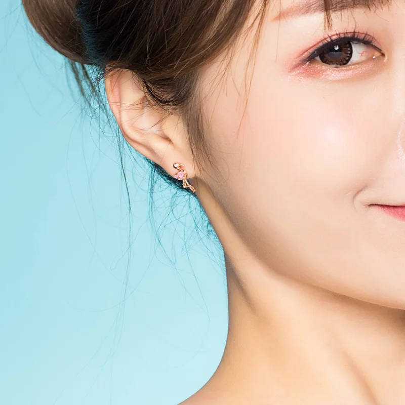 (imagem para) Brincos Petit Flamingos estilo Pandora Rose - BSE120 - Visualizar 7