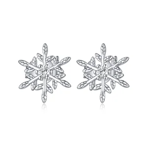Brincos Petit Flocos De Neve Românticos estilo Pandora - BSE424 (imagem para) Brincos Petit Flocos De Neve Românticos estilo Pandora - BSE424