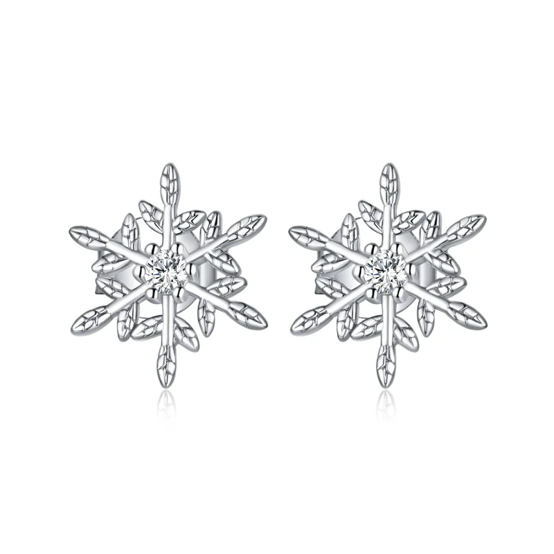 (imagem para) Brincos Petit Flocos De Neve Românticos estilo Pandora - BSE424