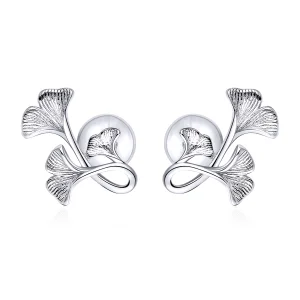 (imagem para) Brincos Petit Folha de ginkgo estilo Pandora - BSE328