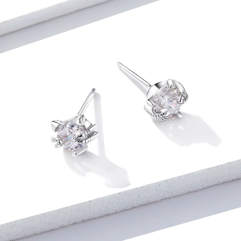 (imagem para) Brincos Petit Gatinho fofo estilo Pandora - BSE205 - Visualizar 5