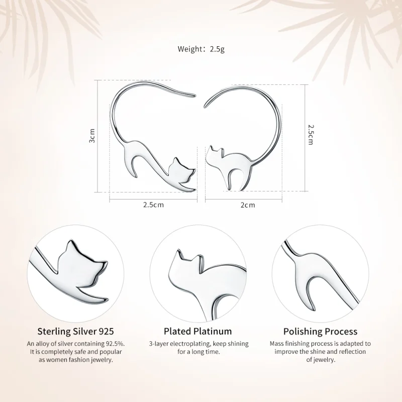 (imagem para) Brincos Petit Gatinho travesso estilo Pandora - SCE073 - Visualizar 2