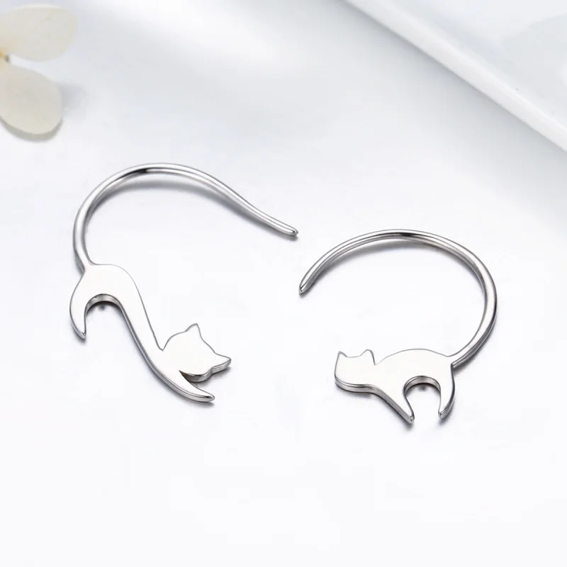 (imagem para) Brincos Petit Gatinho travesso estilo Pandora - SCE073 - Visualizar 5