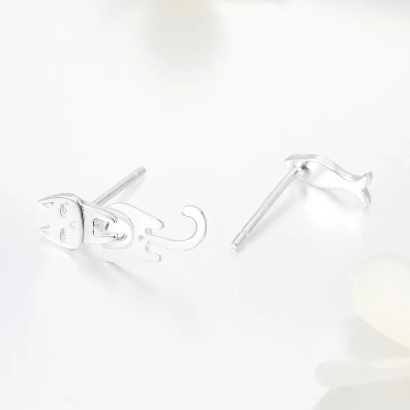 (imagem para) Brincos Petit Gato e peixe estilo Pandora - SCE488 - Visualizar 6