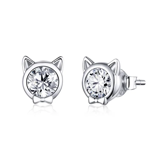 (imagem para) Brincos Petit Gato fofo estilo Pandora - SCE899