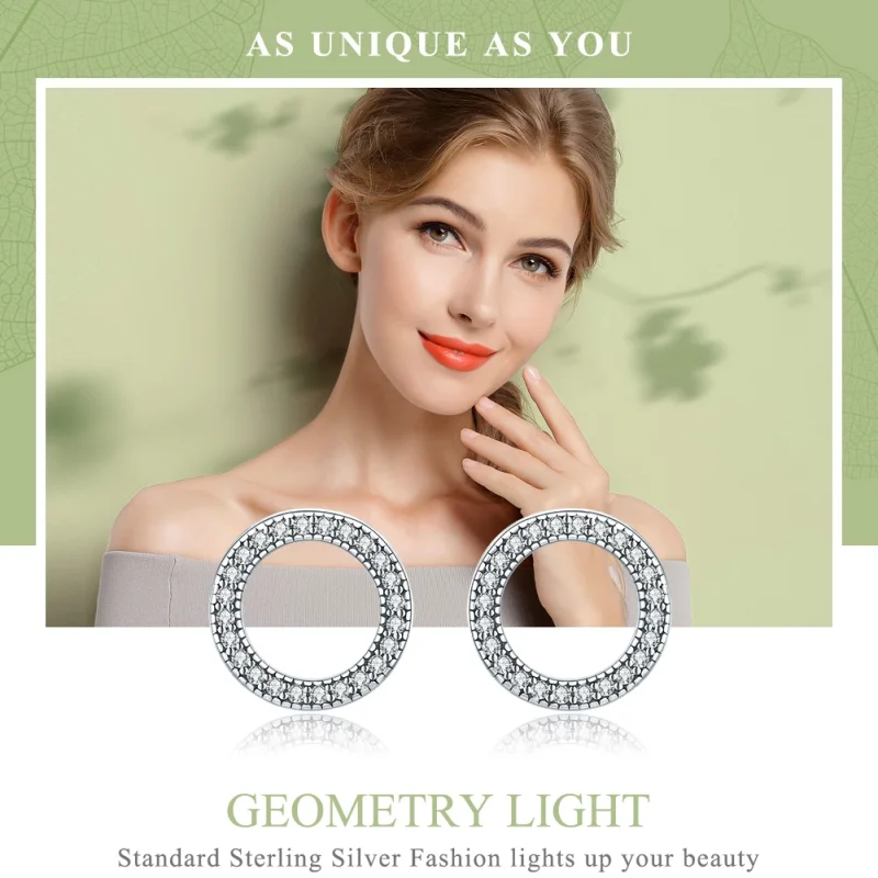 (imagem para) Brincos Petit Geometria Luz estilo Pandora - SCE417 - Visualizar 2