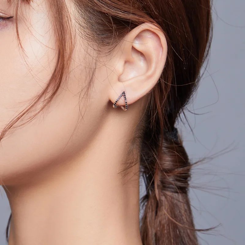 (imagem para) Brincos Petit Geometria Simples estilo Pandora - SCE924 - Visualizar 6