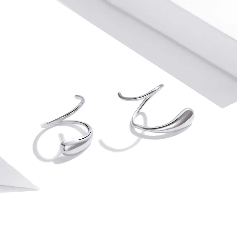 (imagem para) Brincos Petit Gotas de água criativas estilo Pandora - SCE1130 - Visualizar 2