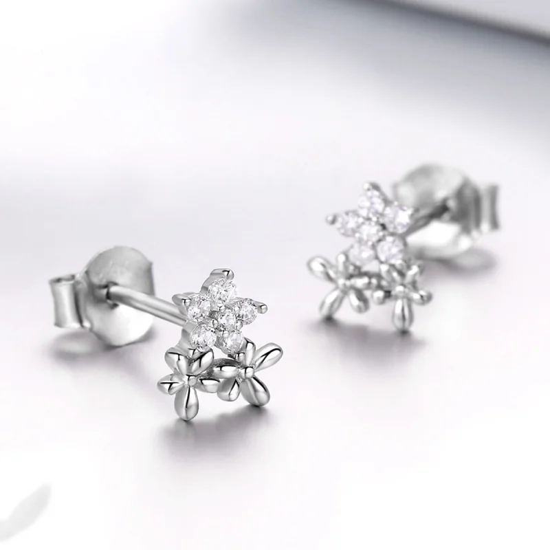(imagem para) Brincos Petit Gypsophila estilo Pandora - BSE030 - Visualizar 3