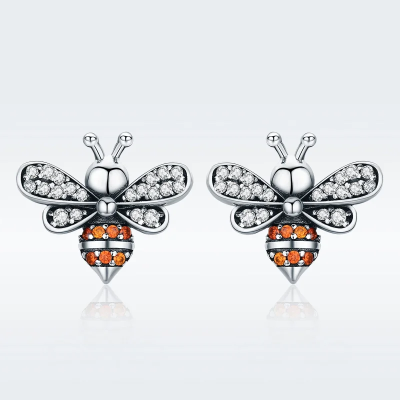 (imagem para) Brincos Petit História de Bee estilo Pandora - SCE344 - Visualizar 4