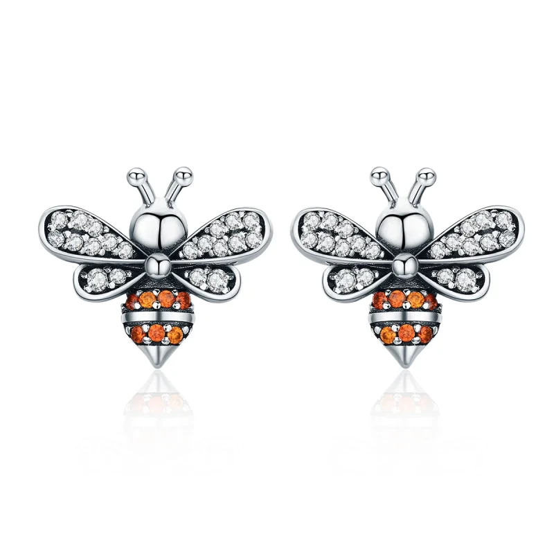 (imagem para) Brincos Petit História de Bee estilo Pandora - SCE344