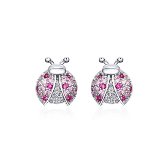 (imagem para) Brincos Petit Joaninha estilo Pandora - SCE715