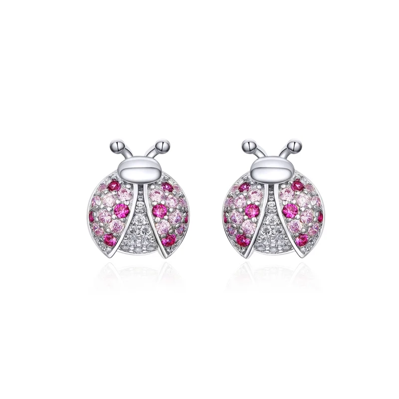 (imagem para) Brincos Petit Joaninha estilo Pandora - SCE715