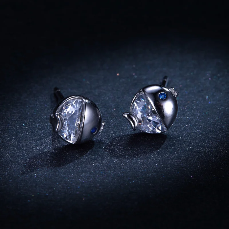 (imagem para) Brincos Petit Kiss Fish estilo Pandora - BSE204 - Visualizar 9