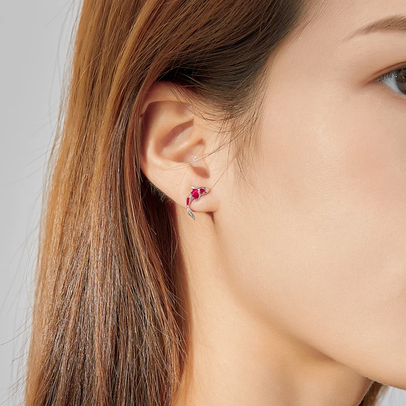 (imagem para) Brincos Petit Koi sortudo estilo Pandora - SCE812 - Visualizar 7