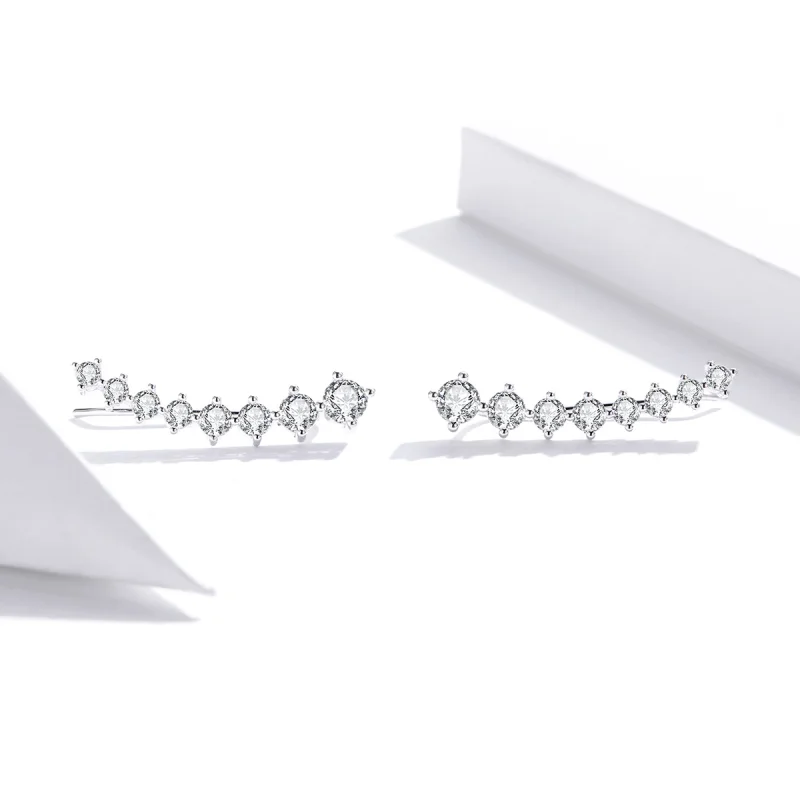 (imagem para) Brincos Petit Luz brilhante estilo Pandora - SCE920 - Visualizar 2