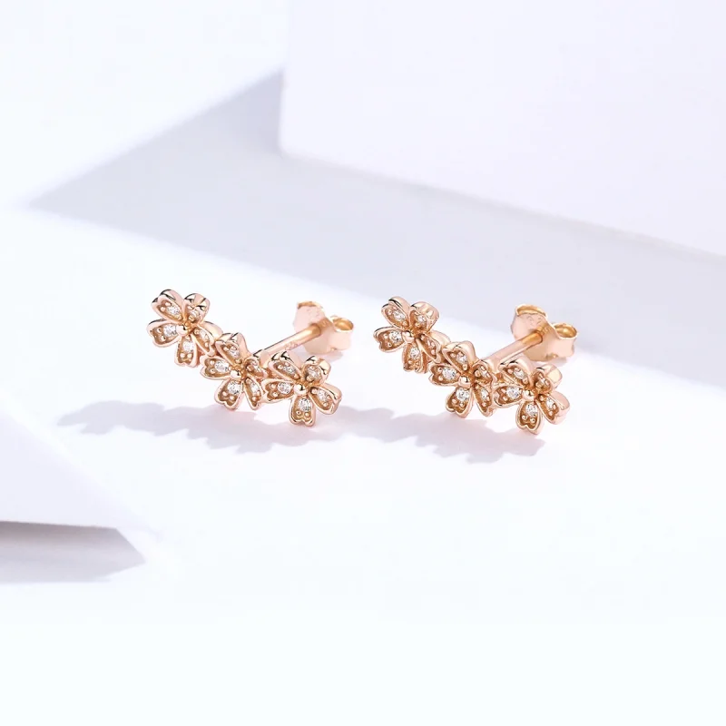 (imagem para) Brincos Petit Margarida Contraída estilo Pandora Rose - SCE419-C - Visualizar 2