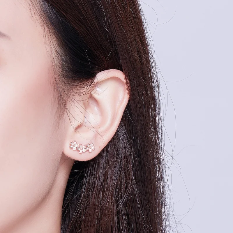 (imagem para) Brincos Petit Margarida Contraída estilo Pandora Rose - SCE419-C - Visualizar 5