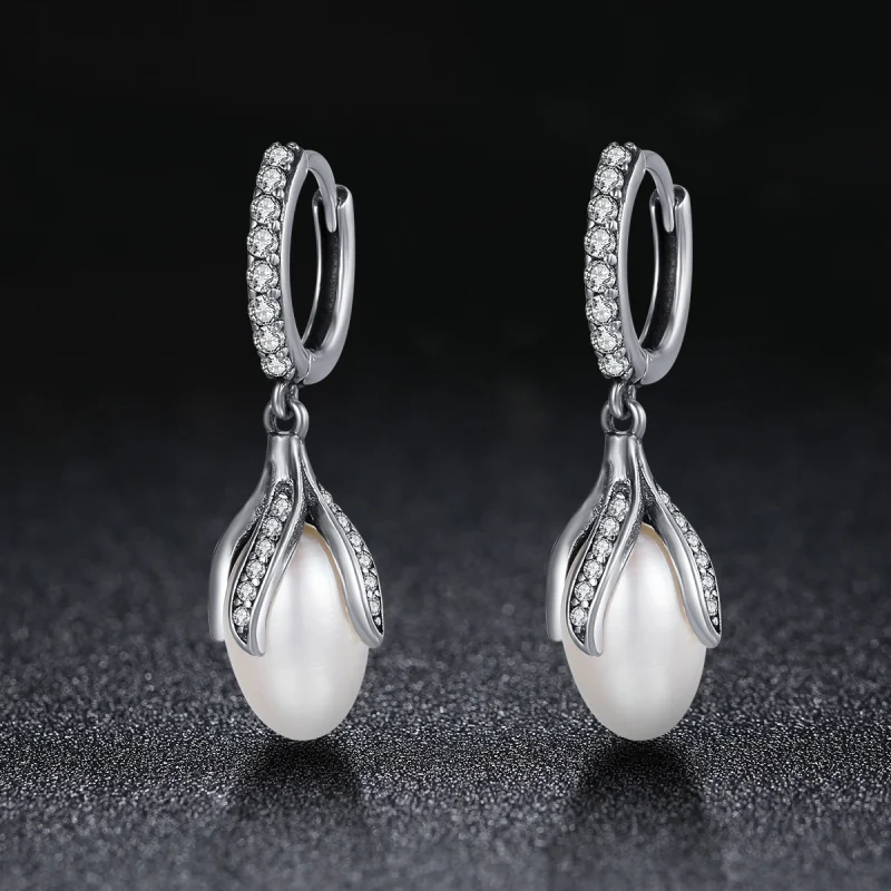 (imagem para) Brincos Petit Mimosa Bud estilo Pandora - SCE259 - Visualizar 2