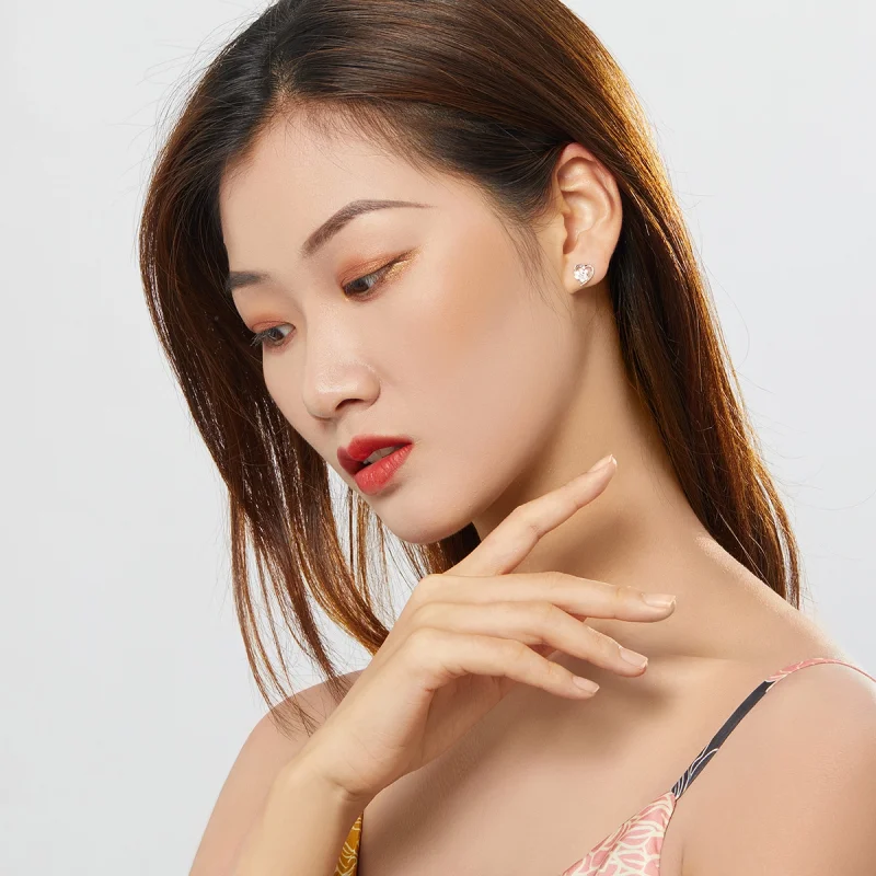 (imagem para) Brincos Petit Pata de cão carinhosa estilo Pandora - SCE654-WH - Visualizar 5