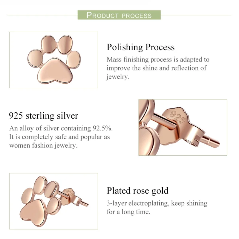 (imagem para) Brincos Petit Pata De Gato Fofinho estilo Pandora Rose - SCE407-3 - Visualizar 4