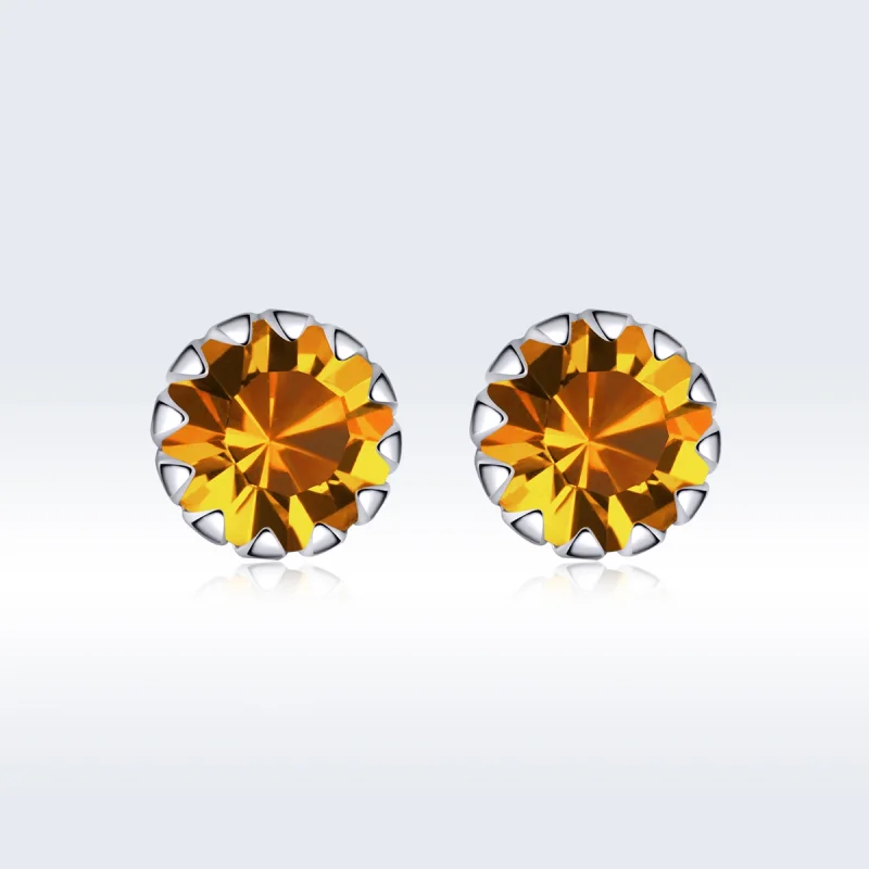 (imagem para) Brincos Petit Pedra de nascimento de novembro estilo Pandora - SCE862-11 - Visualizar 3