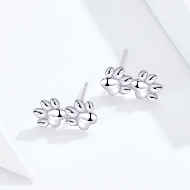 (imagem para) Brincos Petit Pegadas de animais de estimação estilo Pandora - SCE718 - Visualizar 2