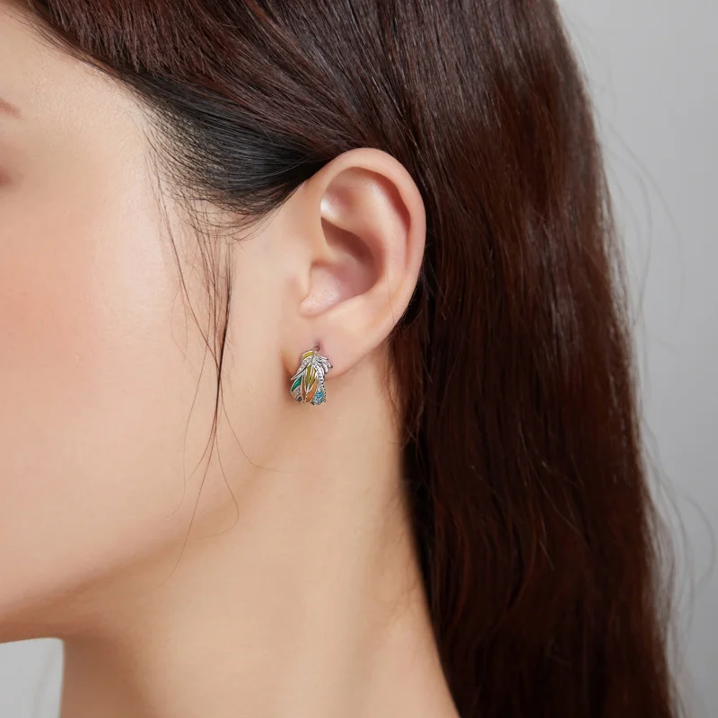 (imagem para) Brincos Petit Penas de Estilo estilo Pandora - SCE1128 - Visualizar 5