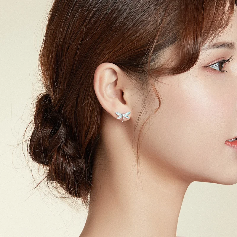 (imagem para) Brincos Petit Pequena libélula estilo Pandora - BSE455 - Visualizar 7