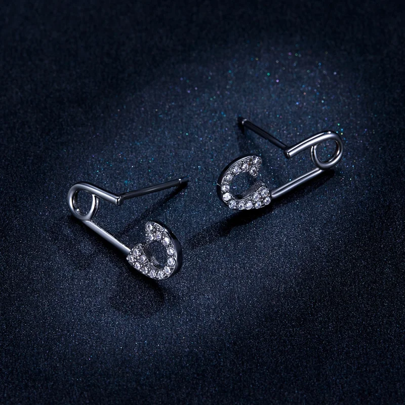 (imagem para) Brincos Petit Pino de segurança do amor estilo Pandora - BSE284 - Visualizar 6