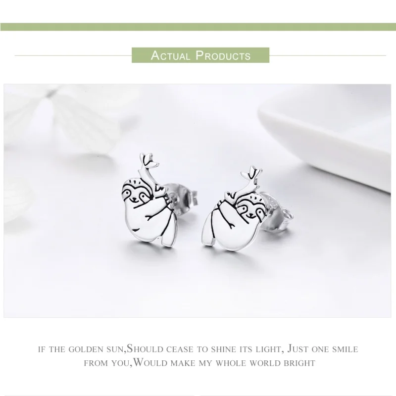 (imagem para) Brincos Petit Preguiça estilo Pandora - SCE327 - Visualizar 5