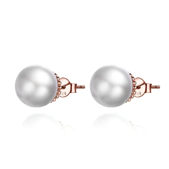 (imagem para) Brincos Petit Pérola estilo Pandora Rose - SCE609